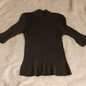 Women's Dark Grey  Ribbed Sweater